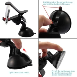 SUPPORTO AUTO UNIVERSALE VENTOSA A PINZA PER SMARTPHONE CELLULARE NAVIGATORE