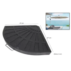 SUPPORTO BASE PER OMBRELLONE PESO PIEDE D'APPOGGIO CON MANIGLIA METALLO NERO 020701