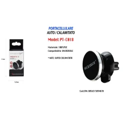 SUPPORTO CALAMITATO AUTO UNIVERSALE PER SMARTPHONE PORTACELLULARE MAXTECH PT-C018