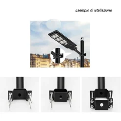 SUPPORTO CRAVATTA DI FISSAGGIO PER PALO LAMPIONI FARI STRADALI STAFFA DI MONTAGGIO LP-RC