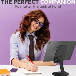 SUPPORTO DA TAVOLO PER TABLET SMARTPHONE UNIVERSALE CON BASE E SNODO REGOLABILE