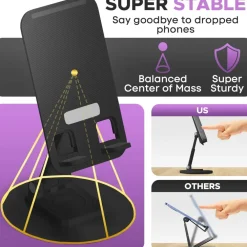 SUPPORTO DA TAVOLO PER TABLET SMARTPHONE UNIVERSALE CON BASE E SNODO REGOLABILE