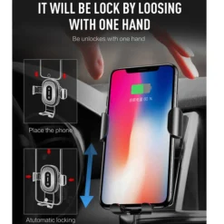 SUPPORTO MAGNETICO CARICABATTERIA WIRELESS AUTO PORTA CELLULARE UNIVERSALE