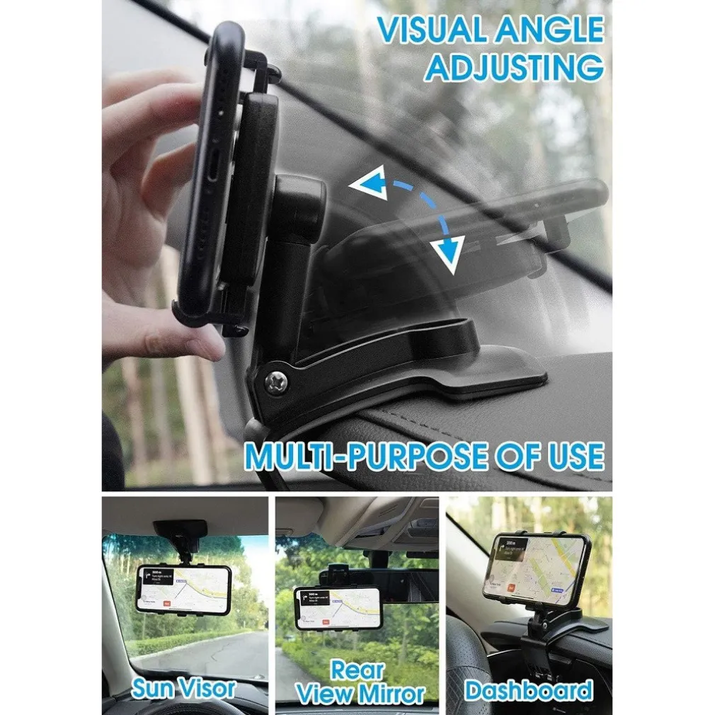 SUPPORTO PER CELLULARE DA AUTO GIREVOLE A 360° PER SMARTPHONE DA 4 A 7 POLLICI