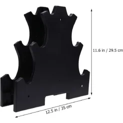 SUPPORTO PER MANUBRI PESI A 3 LIVELLI PER ACCESSORI FITNESS PALESTRA CASA NERO