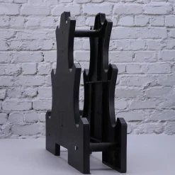 SUPPORTO PER MANUBRI PESI A 3 LIVELLI PER ACCESSORI FITNESS PALESTRA CASA NERO