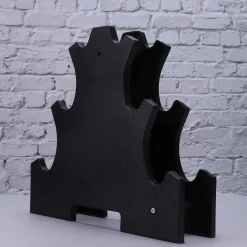 SUPPORTO PER MANUBRI PESI A 3 LIVELLI PER ACCESSORI FITNESS PALESTRA CASA NERO