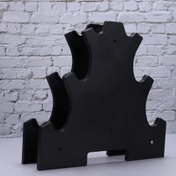 SUPPORTO PER MANUBRI PESI A 3 LIVELLI PER ACCESSORI FITNESS PALESTRA CASA NERO