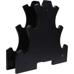 SUPPORTO PER MANUBRI PESI A 3 LIVELLI PER ACCESSORI FITNESS PALESTRA CASA NERO