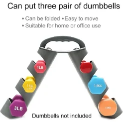 SUPPORTO PER MANUBRI PESI A 3 LIVELLI COMPATTO PIEGHEVOLE PER CASA O PALESTRA