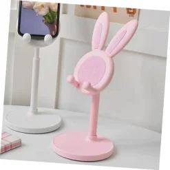 SUPPORTO PER TELEFONO CELLULARE FORMA DI CONIGLIETTO TREPPIEDE PORTATILE IN PLASTICA