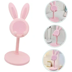 SUPPORTO PER TELEFONO CELLULARE FORMA DI CONIGLIETTO TREPPIEDE PORTATILE IN PLASTICA