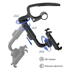 SUPPORTO PER TELEFONO CELLULARE MULTIFUNZIONALE PER AUTO ROTAZIONE DI 360° HD1667