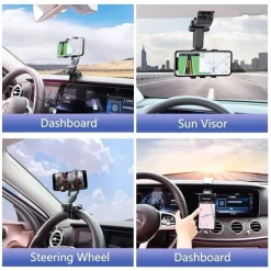 SUPPORTO PER TELEFONO CELLULARE MULTIFUNZIONALE PER AUTO ROTAZIONE DI 360° HD1667