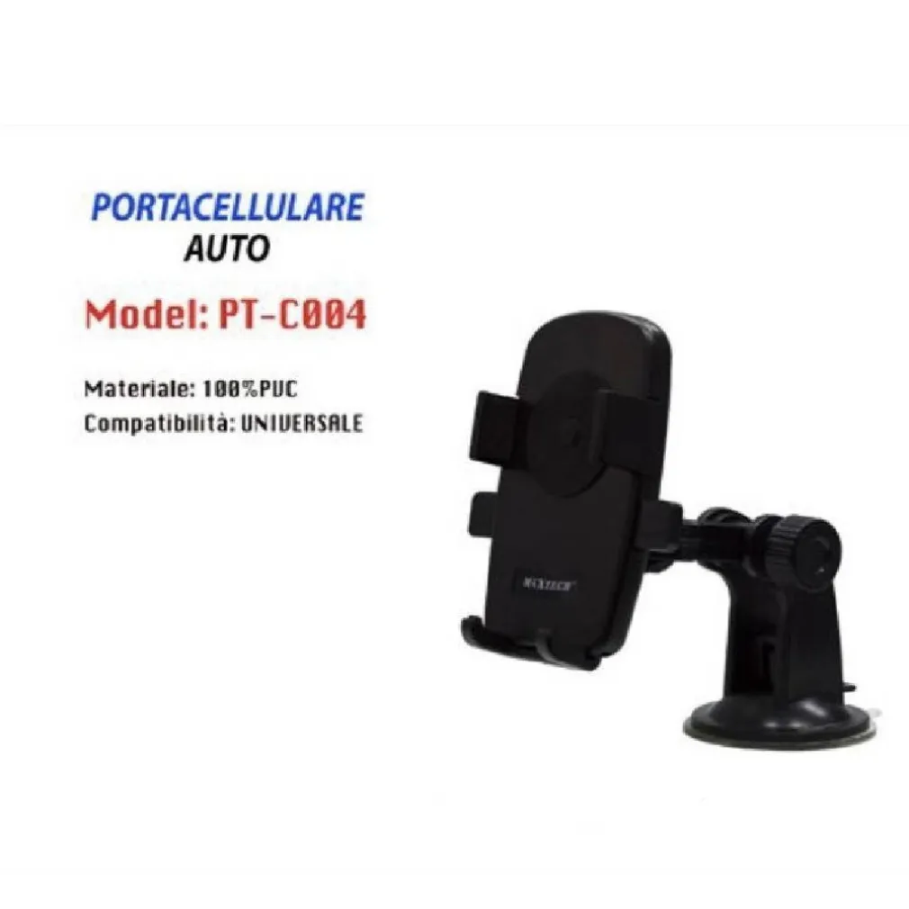 SUPPORTO PORTA CELLULARE SMARTPHONE UNIVERSALE DA AUTO CON VENTOSA PT-C004