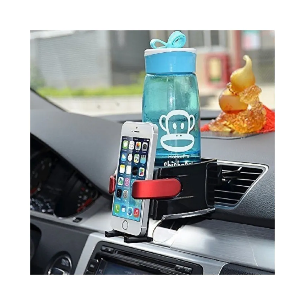 SUPPORTO SMARTPHONE PORTA BOTTIGLIA PER BOCCHETTE ARIA AUTO CELLULARE ANTISCIVOLO