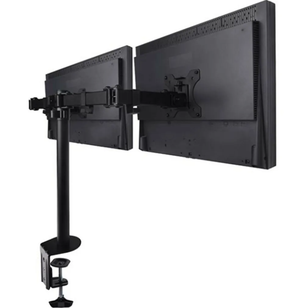 SUPPORTO STAFFA MONTAGGIO PER DOPPIO MONITOR TV DA SCRIVANIA DA 15" A 27" 16KG