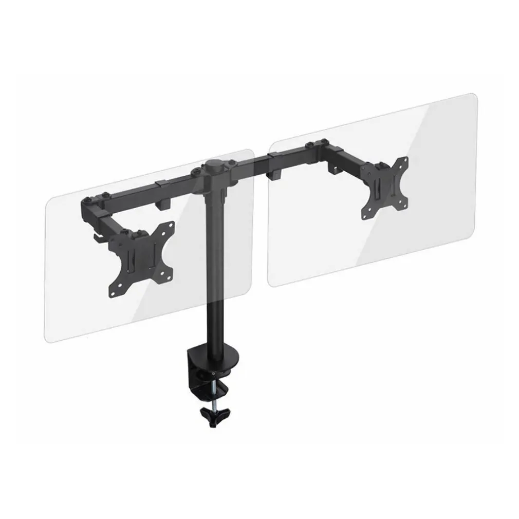 SUPPORTO STAFFA MONTAGGIO PER DOPPIO MONITOR TV DA SCRIVANIA DA 15" A 27" 16KG