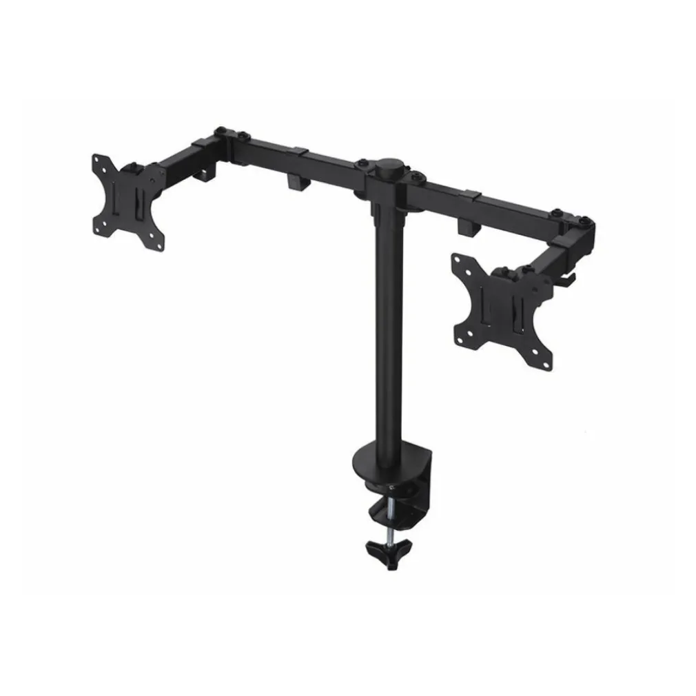 SUPPORTO STAFFA MONTAGGIO PER DOPPIO MONITOR TV DA SCRIVANIA DA 15" A 27" 16KG