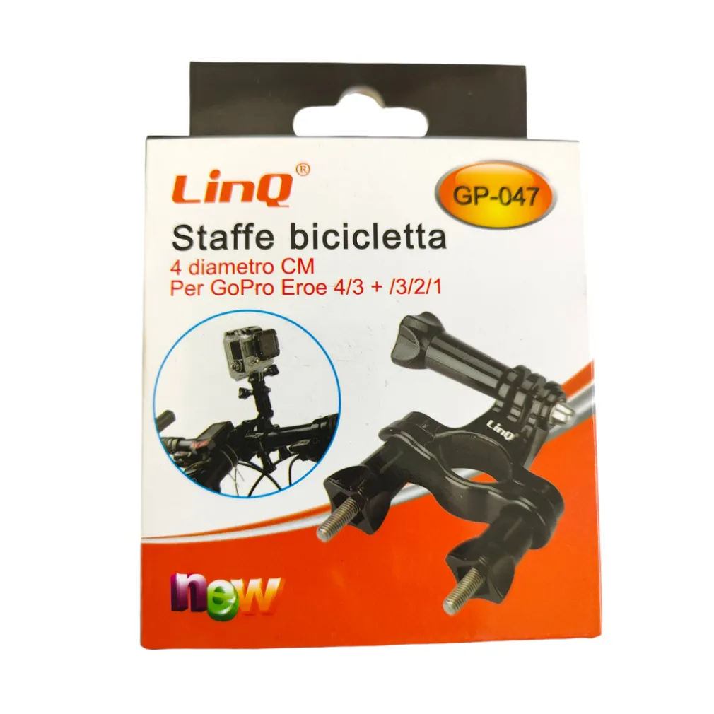 SUPPORTO STAFFA REGOLABILE UNIVERSALE BICICLETTA BICI FOTOCAMERA GOPRO HERO GP-047