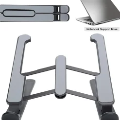 SUPPORTO STAND PIEGHEVOLE IN PLASTICA ANTISCIVOLO PER LAPTOP NOTEBOOK TABLET P1