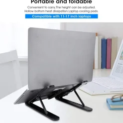 SUPPORTO STAND PIEGHEVOLE IN PLASTICA ANTISCIVOLO PER LAPTOP NOTEBOOK TABLET P1