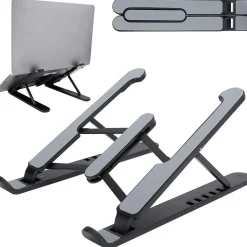 SUPPORTO STAND PIEGHEVOLE IN PLASTICA ANTISCIVOLO PER LAPTOP NOTEBOOK TABLET P1