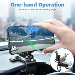 SUPPORTO TELEFONO PER CRUSCOTTO AUTO CLIP MOLLA REGOLABILE A 360° GPS SMARTPHONE