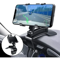 SUPPORTO TELEFONO PER CRUSCOTTO AUTO CLIP MOLLA REGOLABILE A 360° GPS SMARTPHONE