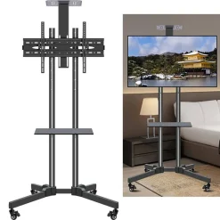 SUPPORTO TV DA PAVIMENTO STAFFA ROTANTE CARRELLO PER TELEVISIONE DA 32-70 POLLIC