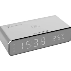 SVEGLIA DIGITALE CON RICARICA WIRELESS SMARTPHONE DISPLAY A LED LUCE REGOLABILE