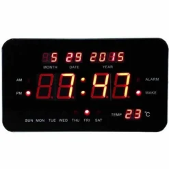 SVEGLIA DIGITALE ELETTRICA OROLOGIO LUCE LED CON DATA GIORNO TEMPERATURA NERO