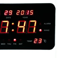 SVEGLIA DIGITALE ELETTRICA OROLOGIO LUCE LED CON DATA GIORNO TEMPERATURA NERO