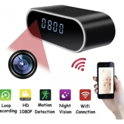 SVEGLIA OROLOGIO CON TELECAMERA SPIA NASCOSTA CON VISIONE NOTTURNA SORVEGLIANZA
