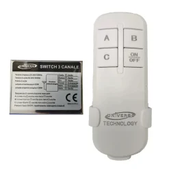 SWITCH + TELECOMANDO WIRELESS UNIVERSALE 3 CANALI TECNOLOGIA INTELLIGENTE TE-C