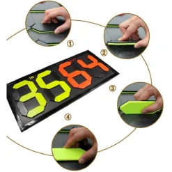 TABELLONE SOSTITUZIONE PORTATILE ARBITRO PARTITA DI CALCIO DISPLAY 83X38 CM