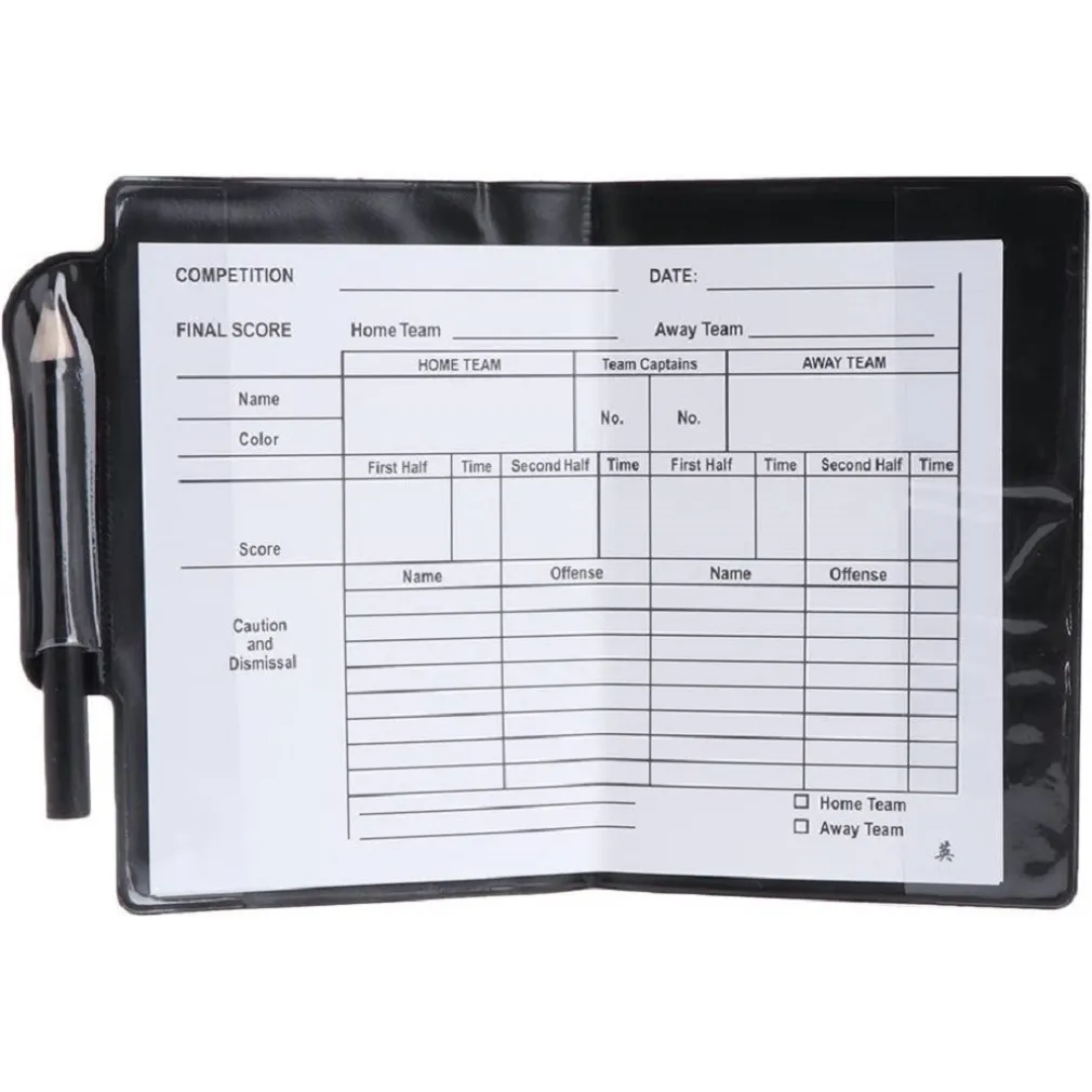 TACCUINO CON CARTOLINA CARTA ROSSA GIALLA MOTIVO CALCIATORE PORTAFOGLIO ARBITRO