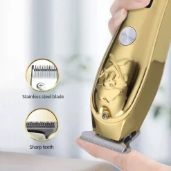 TAGLIA CAPELLI PROFESSIONALE RASOIO ELETTRICO REGOLA BARBA 3 PETTINI USB Q-TF53