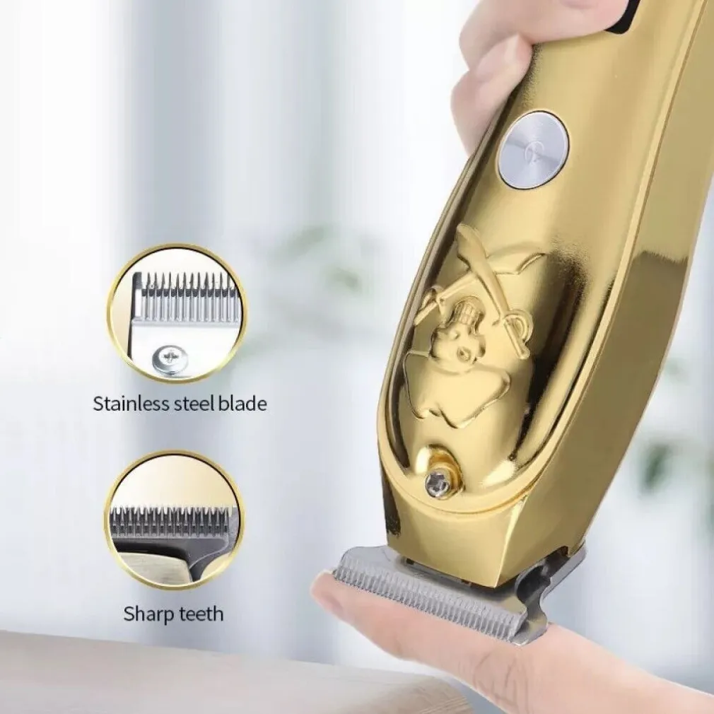 TAGLIA CAPELLI PROFESSIONALE RASOIO ELETTRICO REGOLA BARBA 3 PETTINI USB Q-TF53