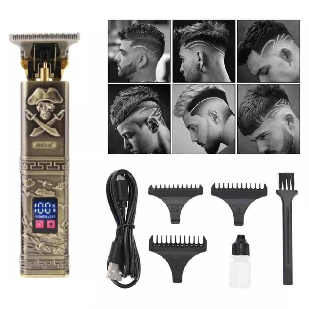 TAGLIA CAPELLI RASOIO ELETTRICO REGOLA BARBA 3 PETTINI RICARICABILE USB Q-TF51