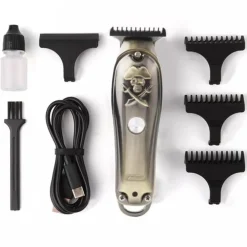 TAGLIA CAPELLI RICARICABILE RASOIO ELETTRICO REGOLA BARBA 3 PETTINI USB Q-TF52