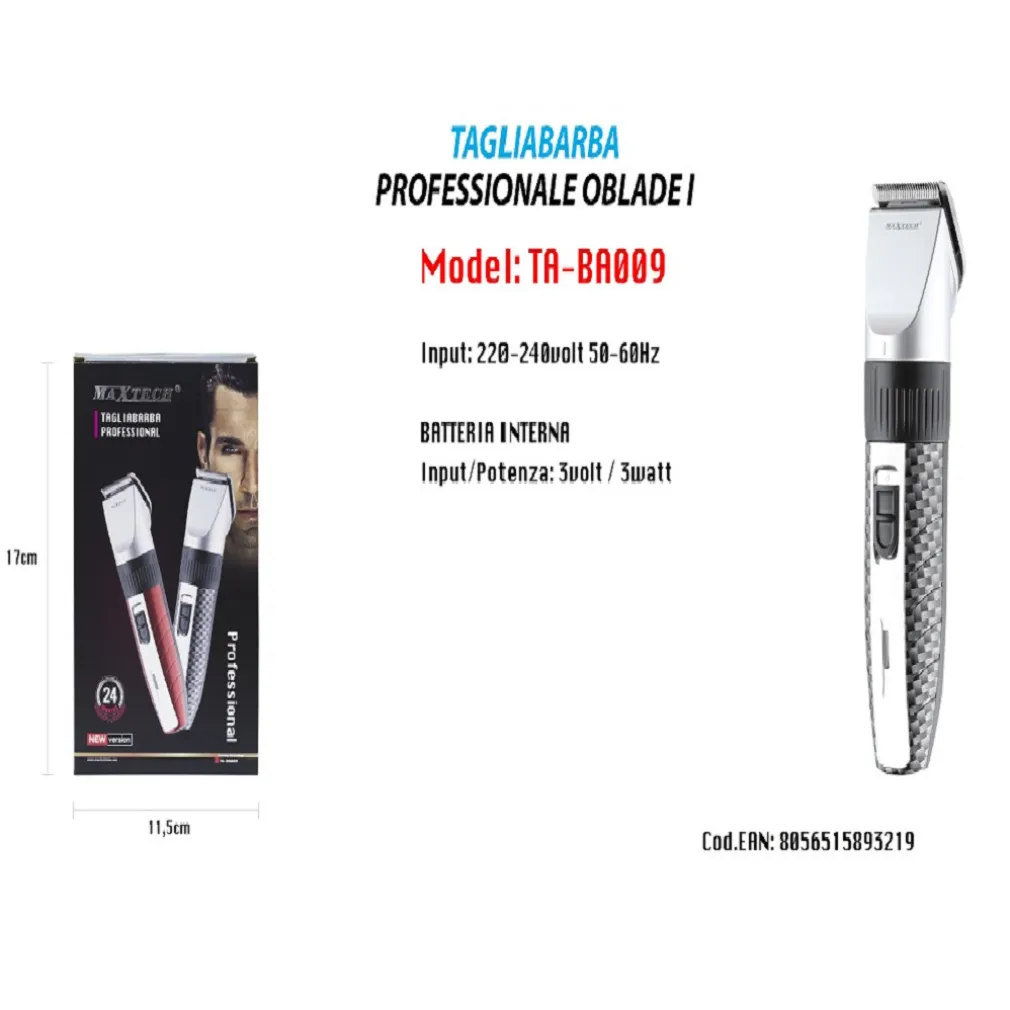 TAGLIABARBA RASOIO PROFESSIONALE OBLADE I MAXTECH UOMO NEW VERSION TA-BA009
