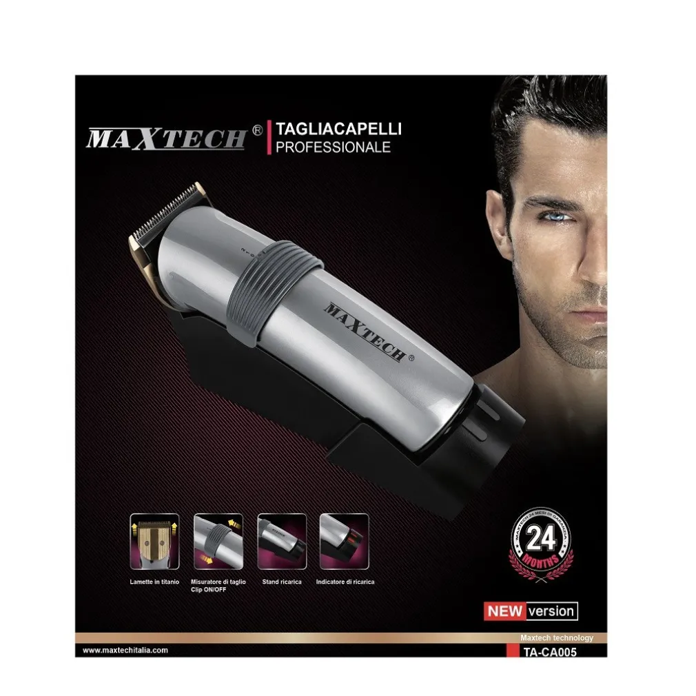 TAGLIACAPELLI RASOIO CON BATTERIA RICARICABILE REGOLABILE PROFESSIONALE MAXTECH TA-CA005