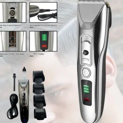 TAGLIACAPELLI RICARICABILE TESTA TAGLIO IN CERAMICA TITANIO DISPLAY LED Q-L8188