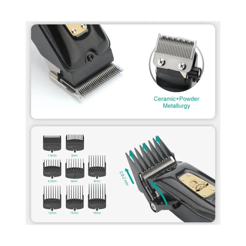 TAGLIACAPELLI UOMO A ZERO PROFESSIONALE REGOLABARBA RICARICABILE BATTERIA VGR651