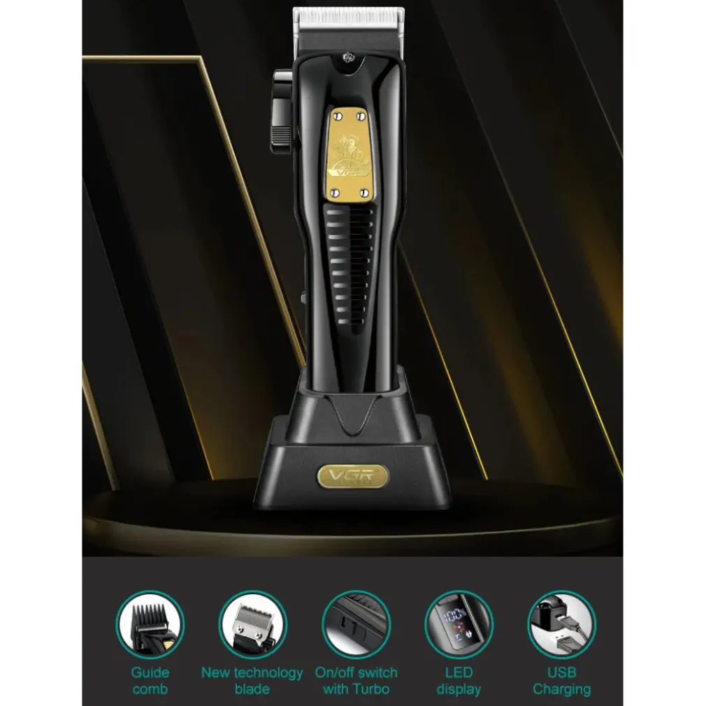 TAGLIACAPELLI UOMO A ZERO PROFESSIONALE REGOLABARBA RICARICABILE BATTERIA VGR651