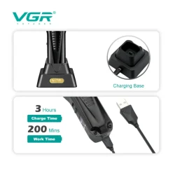 TAGLIACAPELLI UOMO A ZERO PROFESSIONALE REGOLABARBA RICARICABILE BATTERIA VGR651