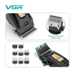 TAGLIACAPELLI UOMO A ZERO PROFESSIONALE REGOLABARBA RICARICABILE BATTERIA VGR651