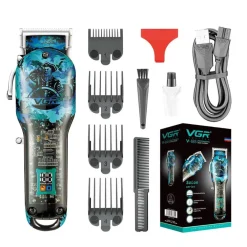 TAGLIACAPELLI UOMO PROFESSIONALE REGOLA TAGLIABARBA RICARICABILE BATTERIA VGR685
