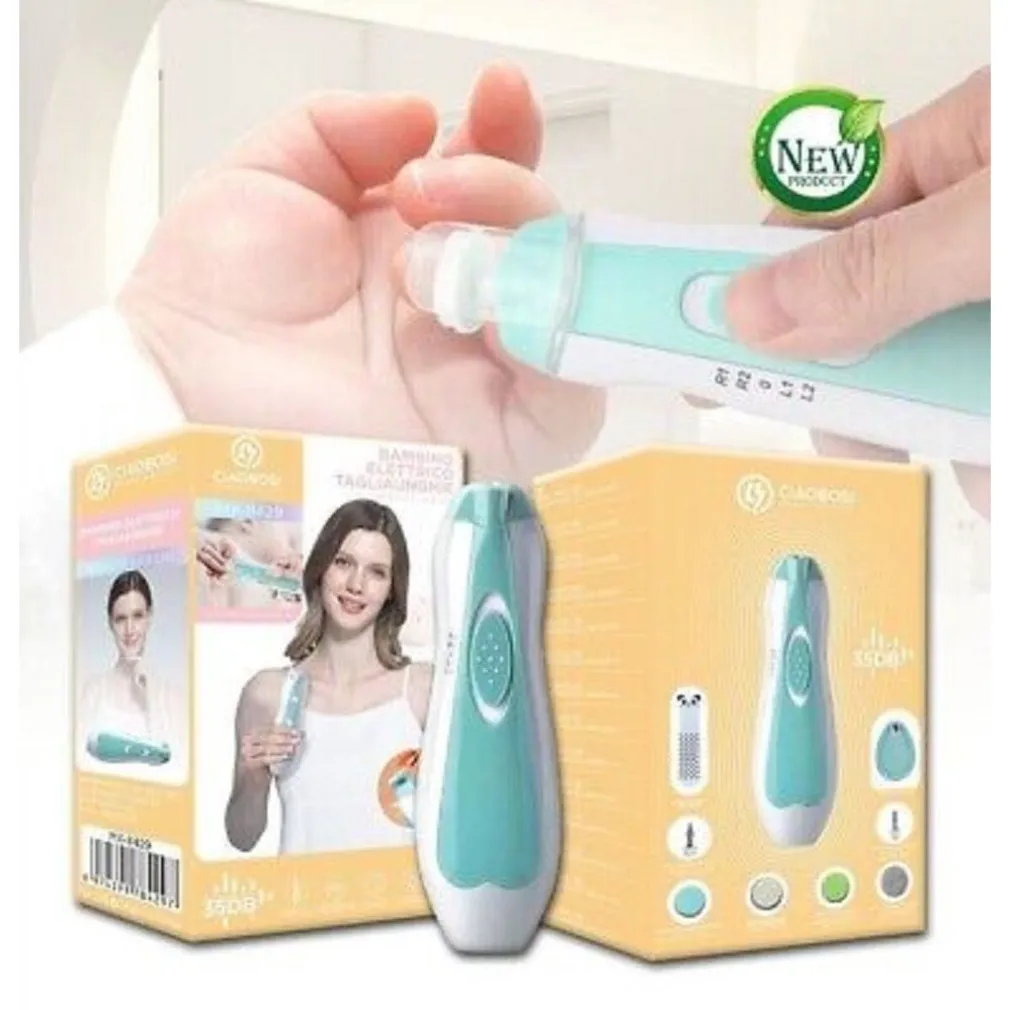 TAGLIAUNGHIE ELETTRICO PER MANI PIEDI UNGHIE BAMBINI NEONATI CON LUCE LED MX-8429